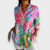 İrem | Eğlenceli desenli renkli bluz