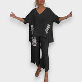 Figen | Yazlık V Yaka İkili Takım