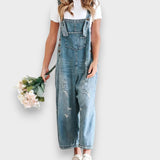 Birce™ | Eskitilmiş Kot Tulum