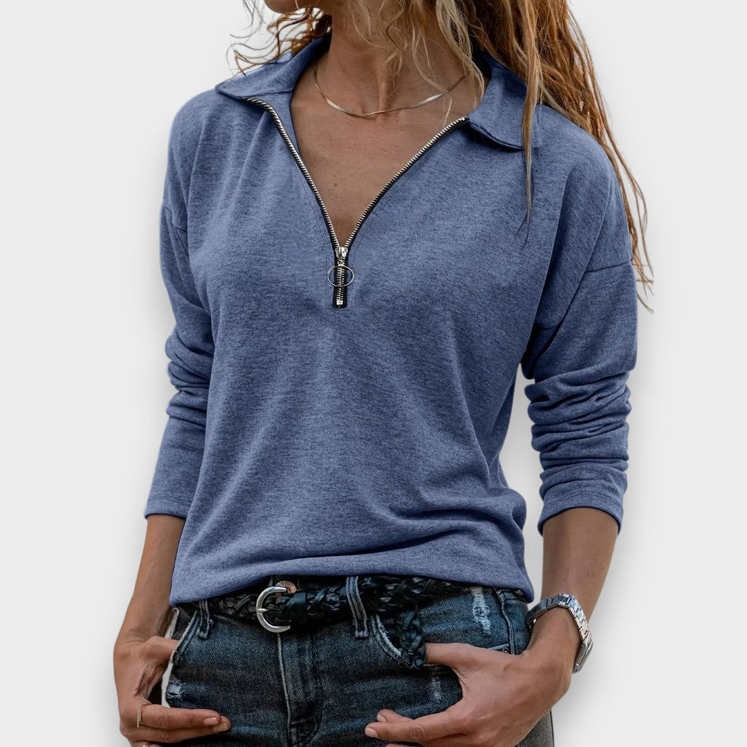 Feride | Fermuar Detaylı Bluz