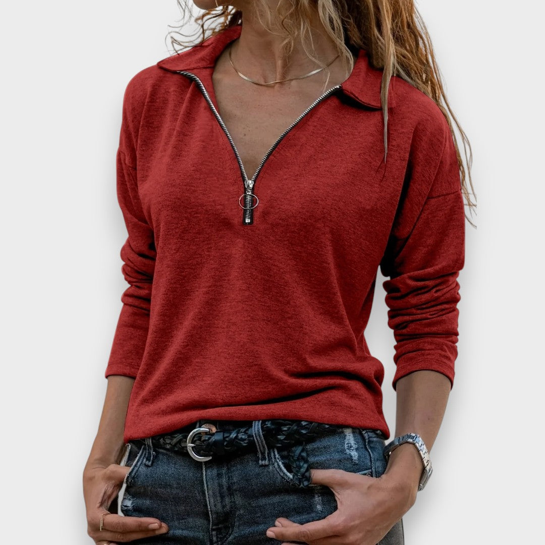 Feride | Fermuar Detaylı Bluz