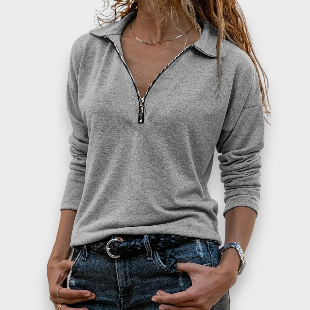 Feride | Fermuar Detaylı Bluz