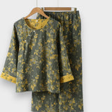 Gülyüz | Vintage Pamuklu Pijama, 3/4 Kollu