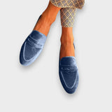 Melis | Patchworklu kadife slip-on ayakkabılar