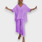 Figen | Yazlık V Yaka İkili Takım