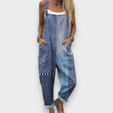 Hümeyra | Vintage Çiçek Tulum Zahmetsiz Konfor