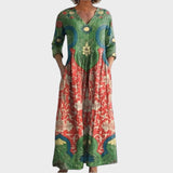 Zerrin™ | Vintage Çiçekli Maxi Elbise